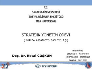 T.C. SAKARYA ÜNİVERSİTESİ SOSYAL BİLİMLER ENSTİTÜSÜ MBA HAFTASONU