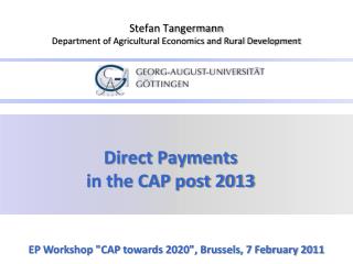 Direct Payments in the CAP post 2013