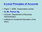 A-Level Principles of Accounts