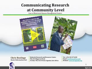 Communicating Research at Community Level Case of Illustrated Banana Management Posters