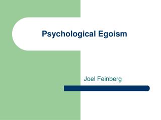 Psychological Egoism