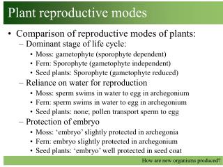 Plant reproductive modes