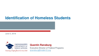 Identification of Homeless Students