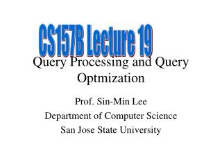 Query Processing and Query Optmization