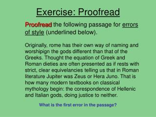 Exercise: Proofread