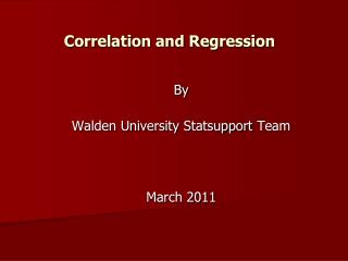 Correlation and Regression