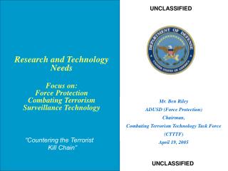 Research and Technology Needs Focus on: Force Protection Combating Terrorism Surveillance Technology