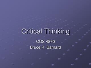 Critical Thinking