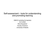Self-assessment tools for understanding and promoting learning