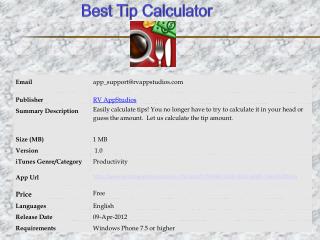 Best Tip Calculator for Windows Phone