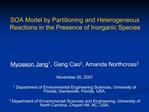 SOA Model by Partitioning and Heterogeneous Reactions in the Presence of Inorganic Species