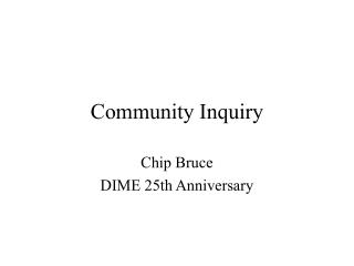 Community Inquiry