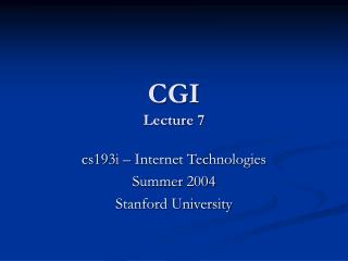 CGI Lecture 7