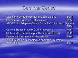 Seminar Series