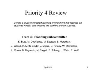 Priority 4 Review