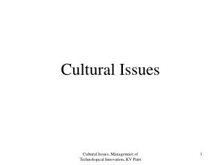 Cultural Issues
