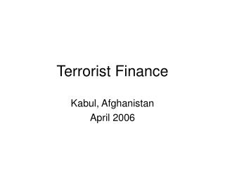 Terrorist Finance