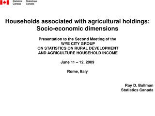 Households associated with agricultural holdings: Socio-economic dimensions