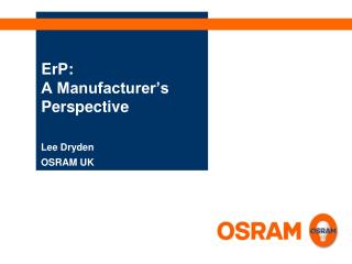 ErP: A Manufacturer’s Perspective