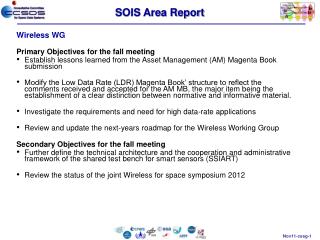 SOIS Area Report