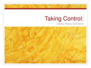 Taking Control: