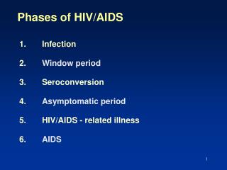 Phases of HIV/AIDS