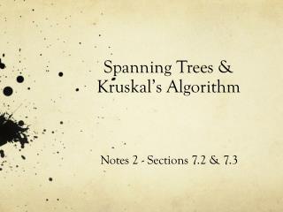 Spanning Trees & Kruskal’s Algorithm