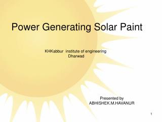 Power Generating Solar Paint