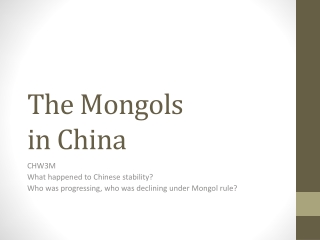 The Mongols in China
