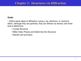 Chapter 3: Structures via Diffraction