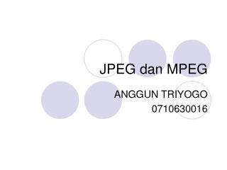 JPEG dan MPEG