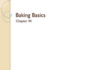 Baking Basics