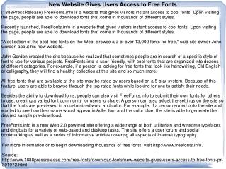 New Website Gives Users Access to Free Fonts