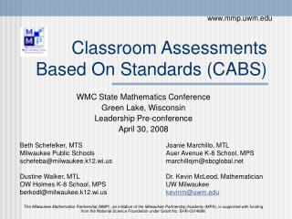 Classroom Assessments Based On Standards (CABS)