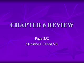 CHAPTER 6 REVIEW