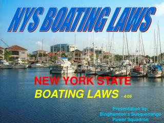 NYS BOATING LAWS