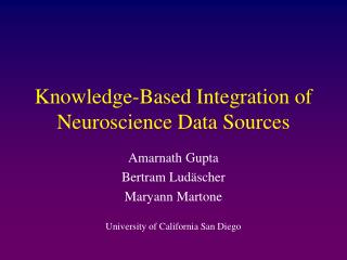 Knowledge-Based Integration of Neuroscience Data Sources