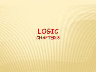 Logic ChAPTER 3