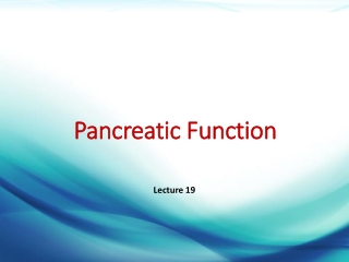 Pancreatic Function