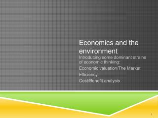 Economics and the environment