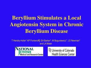 Beryllium Stimulates a Local Angiotensin System in Chronic Beryllium Disease