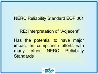 NERC Reliability Standard EOP 001