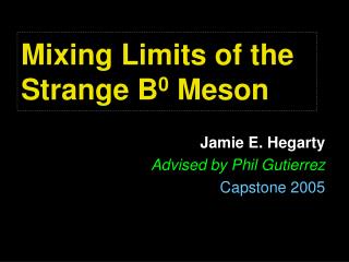 Mixing Limits of the Strange B 0 Meson