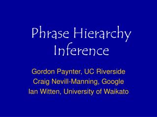 Phrase Hierarchy Inference