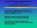 Research On Violence Against Women Sandra L. Martin, Department of Maternal Child Health, School of Public Health, UNC-