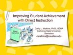 Improving Student Achievement with Direct Instruction