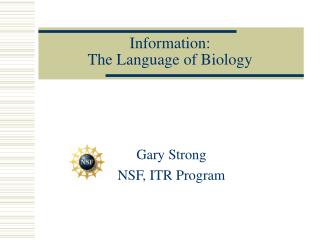 Information: The Language of Biology