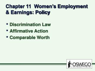 Chapter 11 Women’s Employment &amp; Earnings: Policy