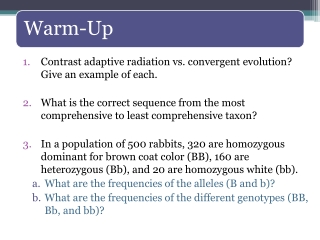 Contrast adaptive radiation vs. convergent evolution? Give an example of each.