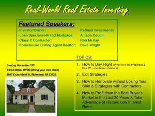 Real-World Real Estate Investing